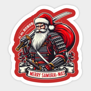 Samurai Santa Christmas Sticker